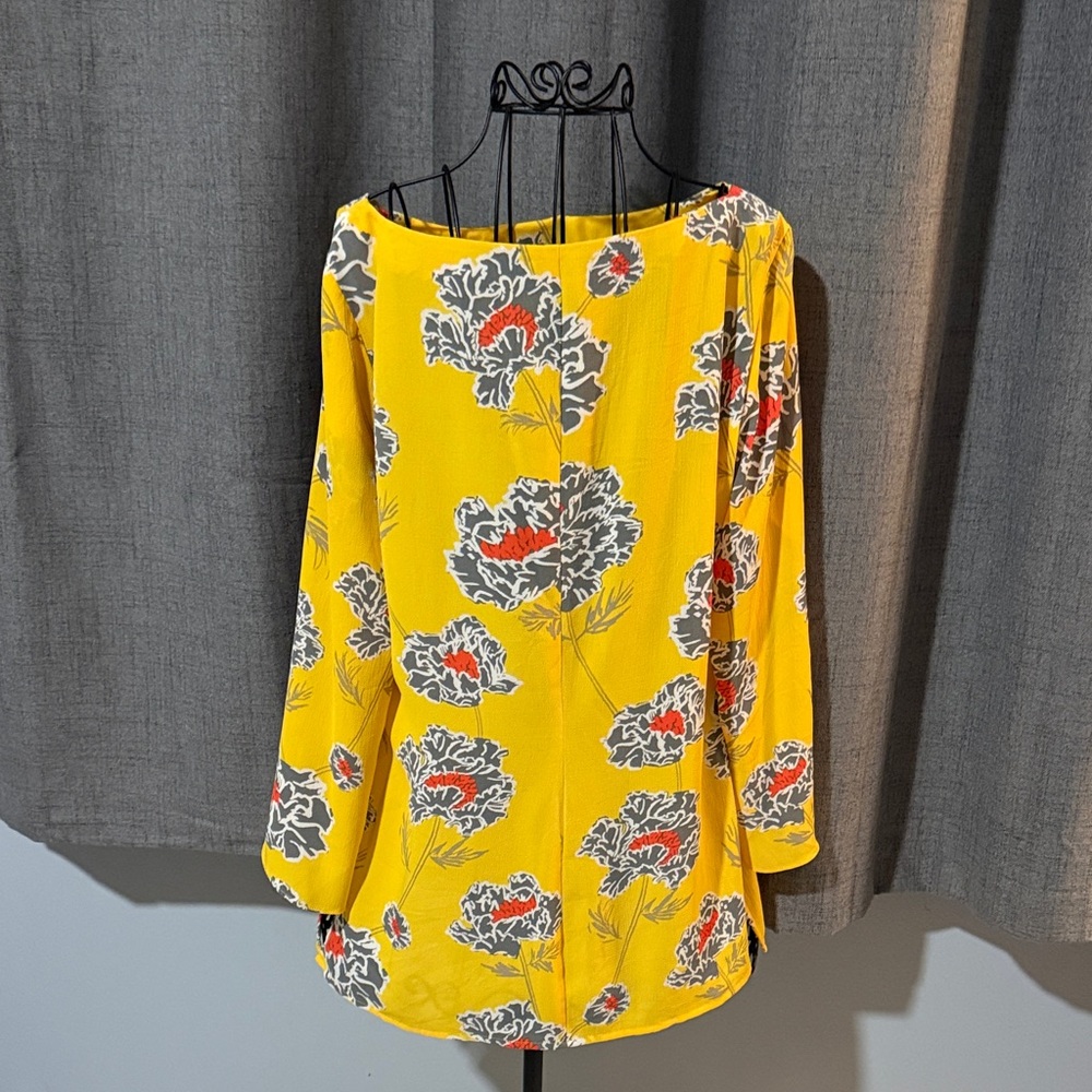 Banana Republic Yellow Floral Long Sleeve Top - Picture 5 of 9